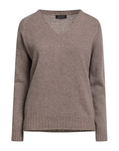 Aragona Woman Sweater Taupe Size 8 Wool, Cashmere In Gray