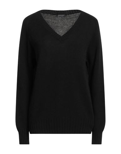 Aragona Woman Sweater Black Size 6 Wool, Cashmere