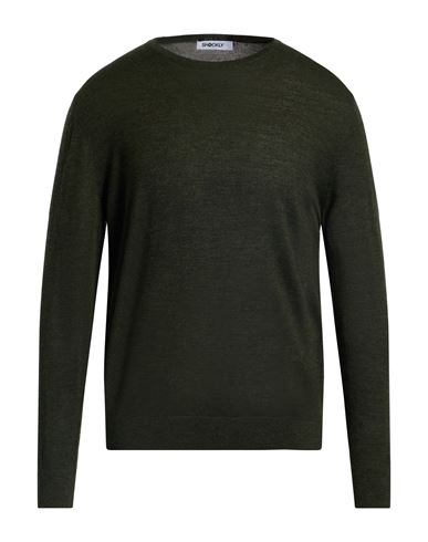 Shockly Man Sweater Dark Green Size 46 Merino Wool In Green
