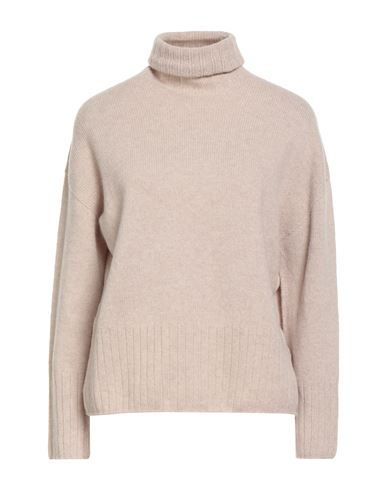 Aragona Woman Turtleneck Beige Size 8 Wool, Cashmere In Sand