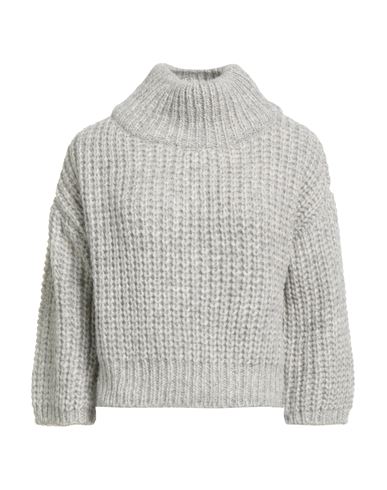 Aragona Woman Turtleneck Light Grey Size 6 Baby Alpaca Wool, Merino Wool, Polyamide In Gray