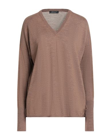 Aragona Woman Sweater Camel Size 8 Merino Wool In Sand