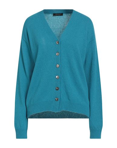 Aragona Woman Cardigan Azure Size 8 Cashmere In Blue
