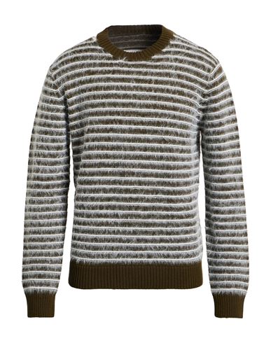 Mm6 Maison Margiela Man Sweater Military Green Size S Acrylic, Virgin Wool, Polyamide In Black