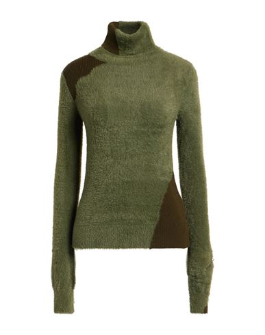 Mm6 Maison Margiela Woman Turtleneck Military Green Size L Polyamide In Green
