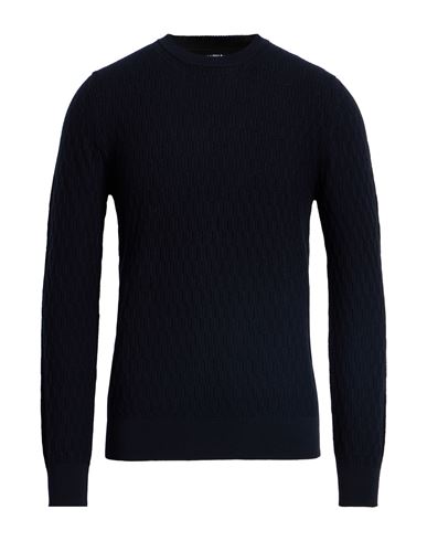 Alpha Studio Man Sweater Navy Size 40 Wool In Blue
