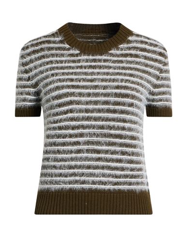 Mm6 Maison Margiela Woman Sweater Military Green Size S Acrylic, Virgin Wool, Polyamide In Green