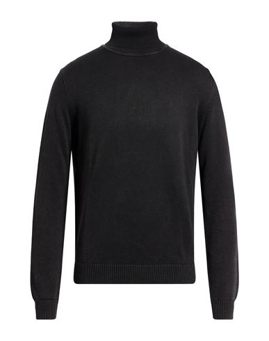 Keen 61 Man Turtleneck Charcoal Size Xl Cotton, Modal In Black