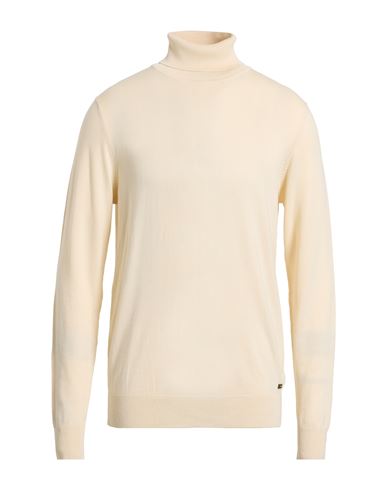 Why Not Brand Man Turtleneck Cream Size S Viscose, Nylon In White