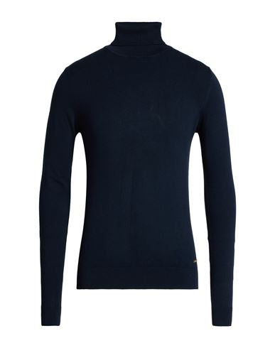 Why Not Brand Man Turtleneck Midnight Blue Size S Viscose, Nylon In Brown