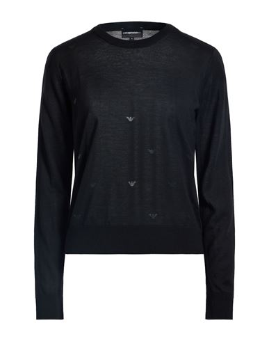 Emporio Armani Woman Sweater Black Size M Virgin Wool, Acrylic In Black