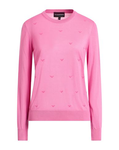 Emporio Armani Woman Sweater Pink Size L Virgin Wool, Acrylic In Pink