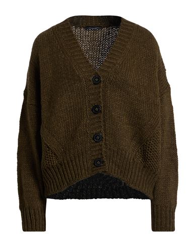 Roberto Collina Woman Cardigan Military Green Size L Merino Wool, Alpaca Wool, Acrylic In Green