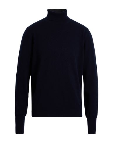 Drumohr Man Turtleneck Midnight Blue Size 44 Recycled Cashmere, Recycled Wool In Blue