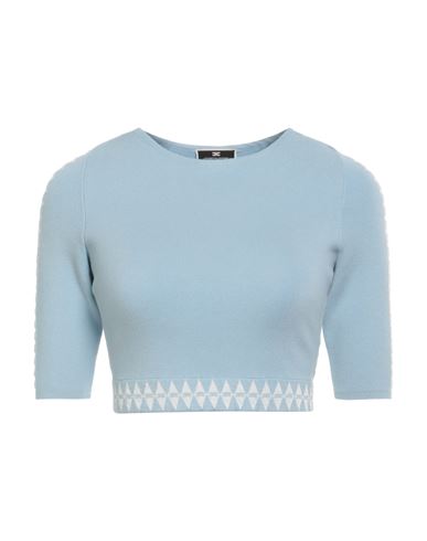 Elisabetta Franchi Woman Sweater Sky Blue Size 6 Viscose, Polyester In Blue
