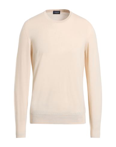 Drumohr Man Sweater Cream Size 40 Merino Wool In White