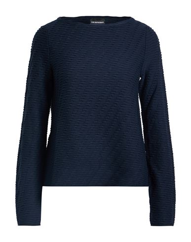 Emporio Armani Woman Sweater Midnight Blue Size M Viscose, Polyester In Blue