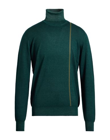 Drumohr Man Turtleneck Green Size 44 Merino Wool In Green