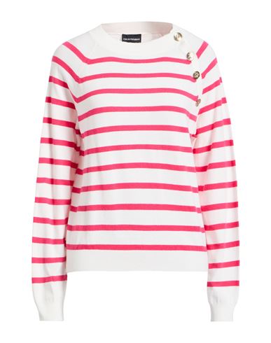 Emporio Armani Woman Sweater Fuchsia Size L Polyamide, Viscose, Cashmere In Pink