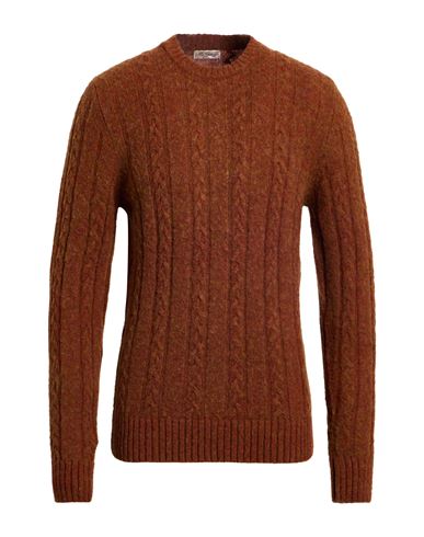 Mc George Man Sweater Rust Size 40 Wool In Brown