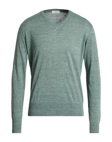 Panicale Man Sweater Dark Green Size 46 Linen, Cotton In Green