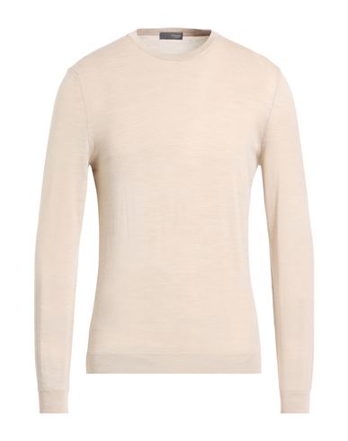 Drumohr Man Sweater Beige Size 44 Super 140s Wool In Neutral