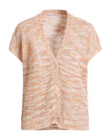 Le Tricot Perugia Woman Cardigan Orange Size M Linen, Polyester, Polyamide In Orange