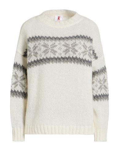 Kontatto Woman Sweater Cream Size Onesize Acrylic, Mohair Wool, Polyamide In White