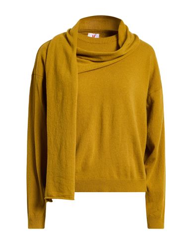 Kontatto Woman Sweater Mustard Size Onesize Polyamide, Wool, Viscose, Cashmere In Gold