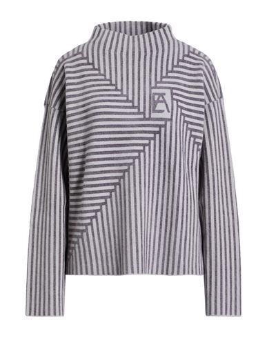 Emporio Armani Icon Woman Turtleneck Grey Size L Wool, Viscose, Polyamide, Polyester In Pink