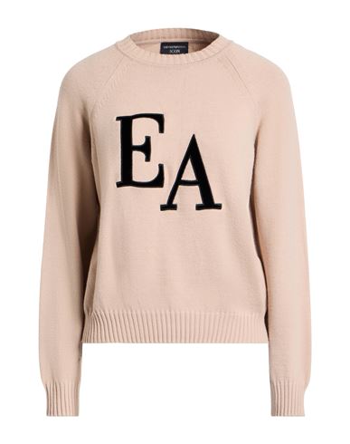 Emporio Armani Icon Woman Sweater Beige Size L Polyamide, Viscose, Cashmere, Polyester, Elastane In Neutral