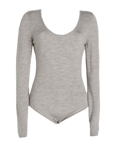Magda Butrym Woman Bodysuit Grey Size 8 Wool, Silk, Cashmere In Gray