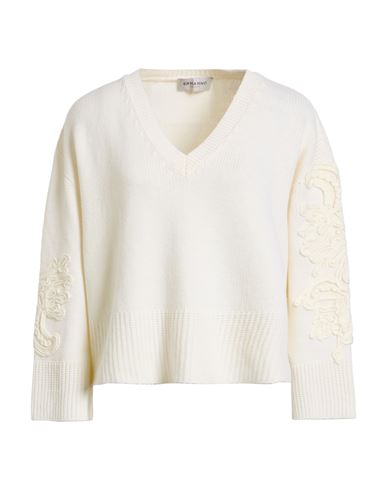 Ermanno Firenze Woman Sweater Ivory Size 10 Wool, Acrylic, Polyamide, Cashmere In White