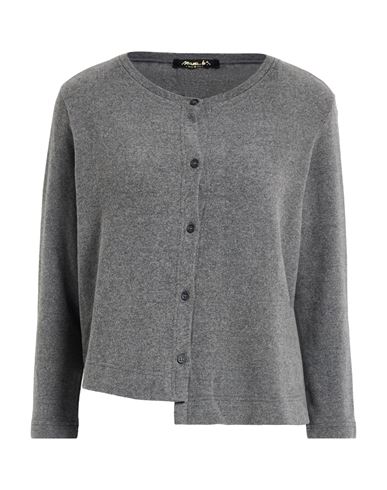 Mama B . Woman Cardigan Grey Size L Cotton, Acrylic, Elastane In Gray