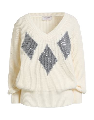 Ermanno Firenze Woman Sweater White Size 4 Acrylic, Wool, Alpaca Wool, Polyester