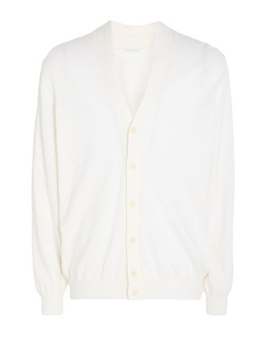 Manipur Cashmere Man Cardigan Ivory Size 44 Wool In White