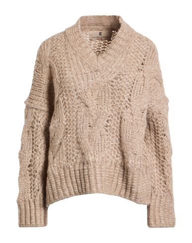 Ermanno Scervino Woman Sweater Beige Size S Alpaca Wool, Polyamide, Wool In Brown