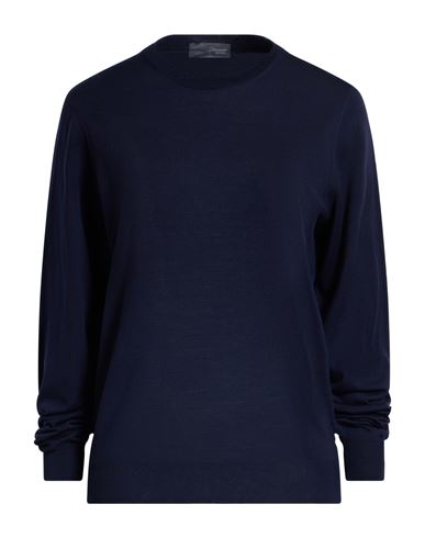 Drumohr Man Sweater Navy Size 48 Merino Wool In Blue