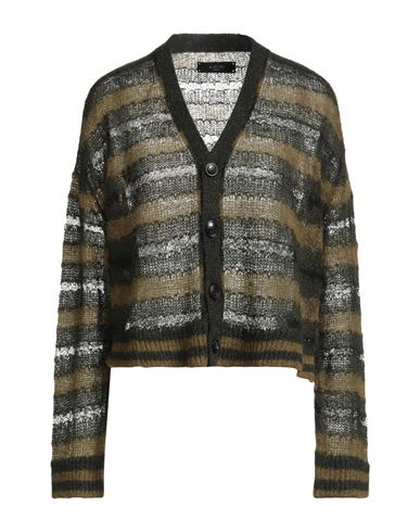 Amiri Woman Cardigan Military Green Size L Polyester, Mohair Wool, Nylon In Green
