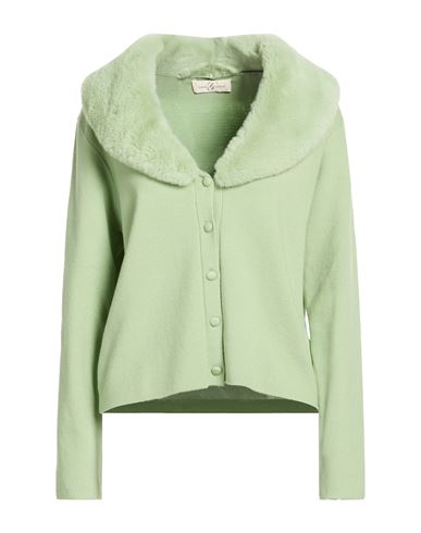 Corte Dei Gonzaga Woman Cardigan Light Green Size Xl Viscose, Polyamide In Green