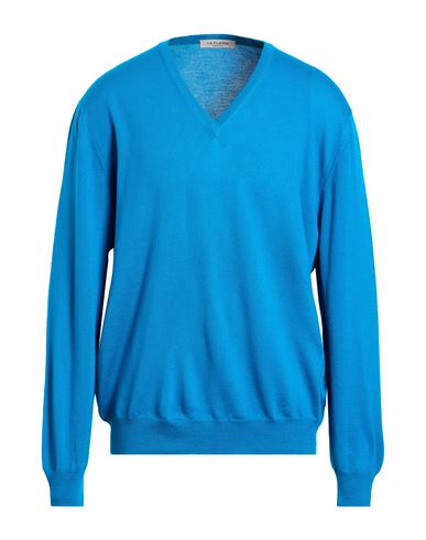 La Fileria Man Sweater Azure Size 44 Virgin Wool In Blue