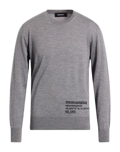Dsquared2 Man Sweater Grey Size L Wool In Gray