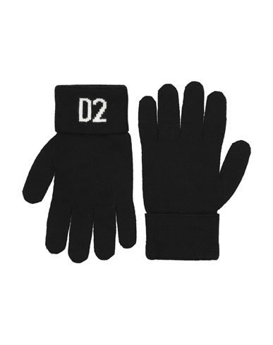 Dsquared2 Man Gloves Black Size Onesize Wool In Black