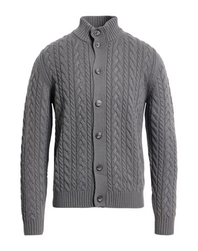 Fedeli Man Cardigan Grey Size 40 Virgin Wool, Cashmere In Gray