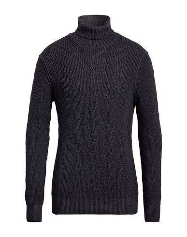 Gran Sasso Man Turtleneck Midnight Blue Size 48 Virgin Wool In Blue