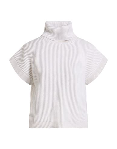 Eleventy Woman Turtleneck Light Grey Size M Wool, Viscose, Cashmere In White