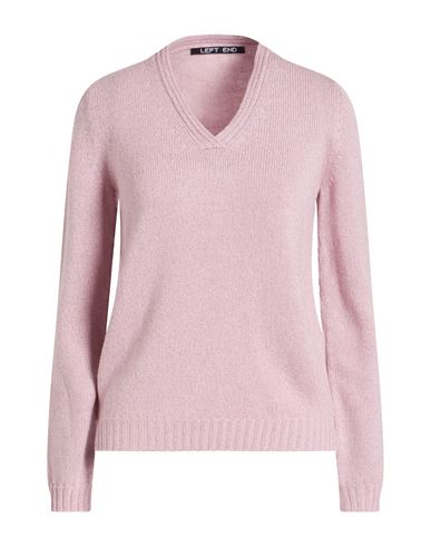 Left End Woman Sweater Pink Size 8 Virgin Wool, Metallic Polyester, Nylon In Pink