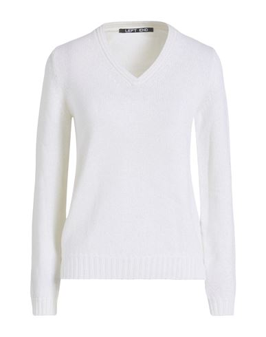 Left End Woman Sweater Ivory Size 6 Virgin Wool, Metallic Polyester, Nylon In White
