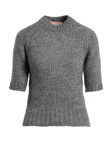 Iceberg Woman Sweater Grey Size 6 Wool, Acrylic, Alpaca Wool In Gray