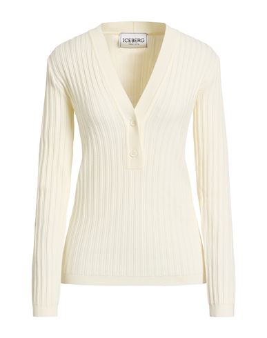 Iceberg Woman Sweater Cream Size L Viscose, Pbt - Polybutylene Terephthalate In Neutral
